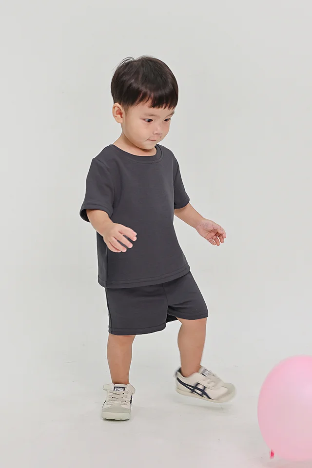 HOMEBODY LOUNGE BOXY TEE (GUNMETAL) - MINI BOY