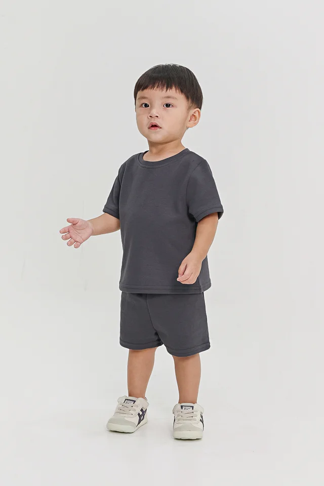 HOMEBODY LOUNGE SHORTS (GUNMETAL) - MINI BOY
