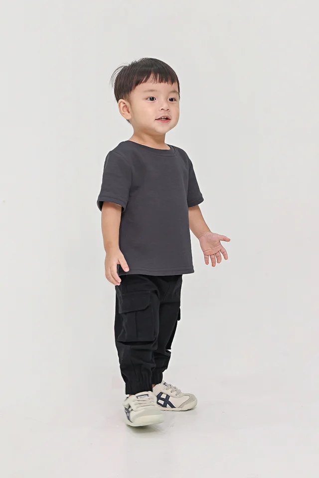 NOAH CARGO JOGGER PANTS (BLACK) - MINI BOY