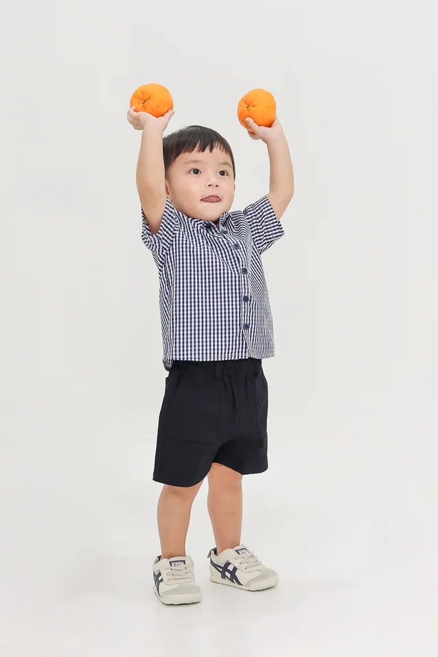 SHANE FITTED POCKET BERMS (BLACK) - MINI BOY