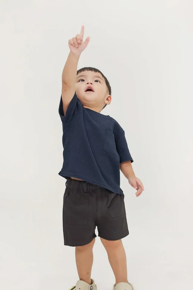 SHANE FITTED POCKET BERMS (FOG GREY) - MINI BOY