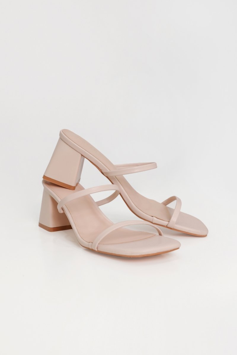 MAILEY DOUBLE STRAP HEELS (NUDE BLUSH) | Lovet
