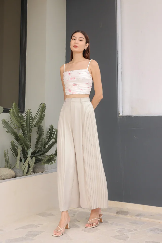 ZENA SIDE PLEATED PANTS (OAT) - REGULAR