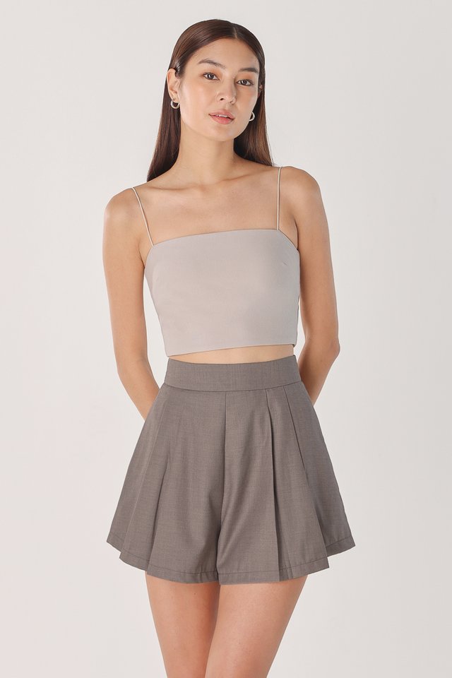 AELLA PADDED CAMI TOP - CROPPED (TAUPE)