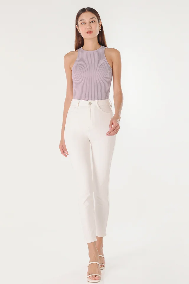 SCULPTED DENIM SKINNY JEANS (WHITE) - PETITE