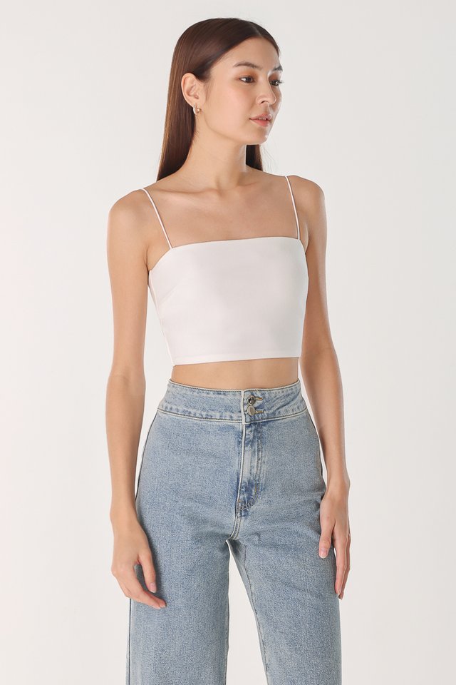 AELLA PADDED CAMI TOP - CROPPED (WHITE)