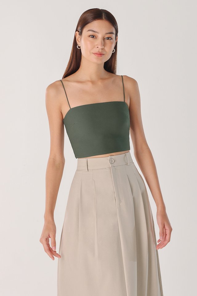 AELLA PADDED CAMI TOP - CROPPED (FOREST)