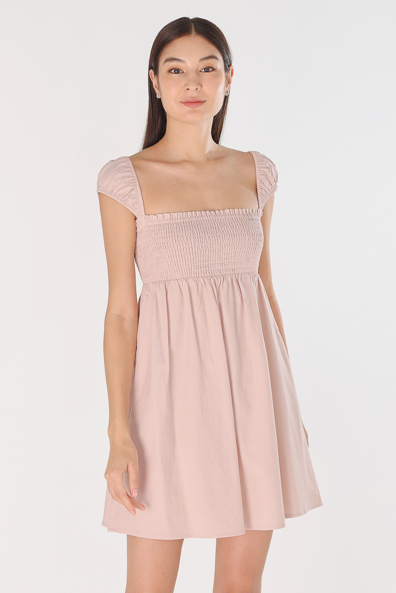 Baby Pink Eyelet good Milkmaid Babydoll Puff Sleeve Top