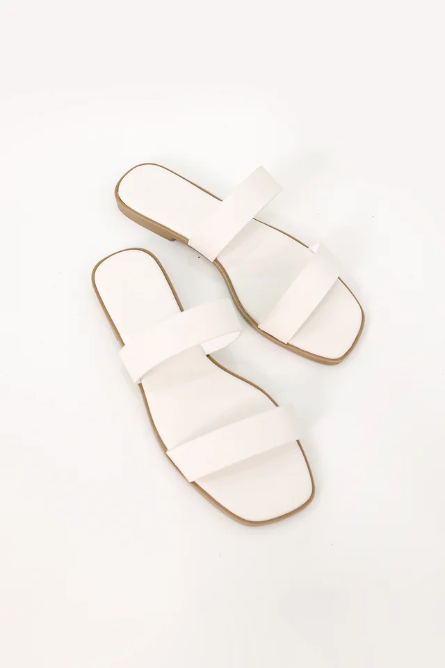ASHLEIGH DOUBLE STRAP SANDALS (WHITE)