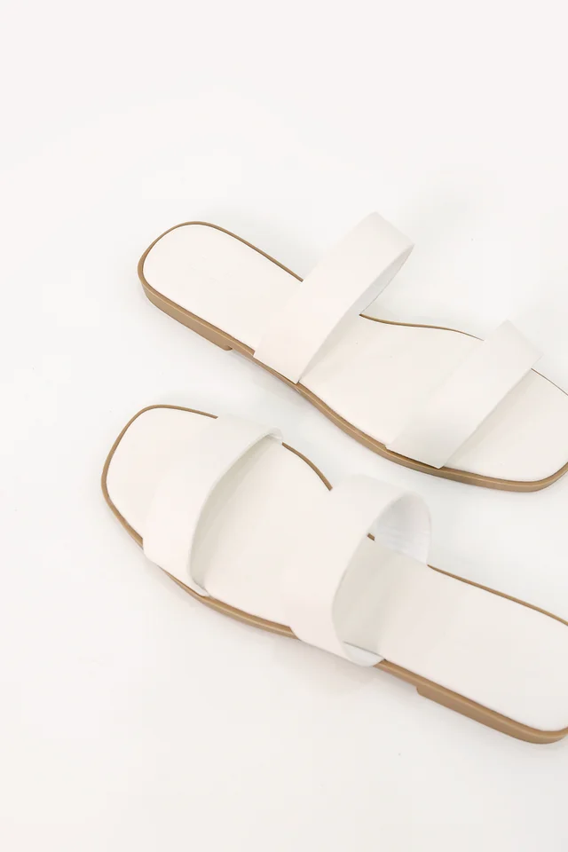 ASHLEIGH DOUBLE STRAP SANDALS (WHITE)