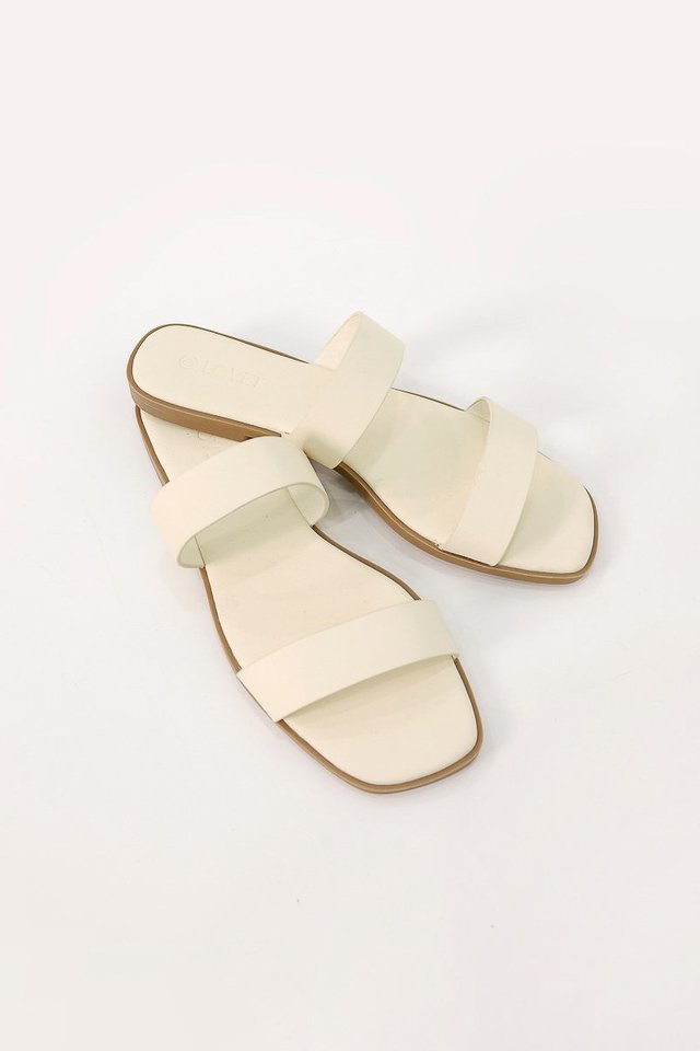 ASHLEIGH DOUBLE STRAP SANDALS (CREAM)