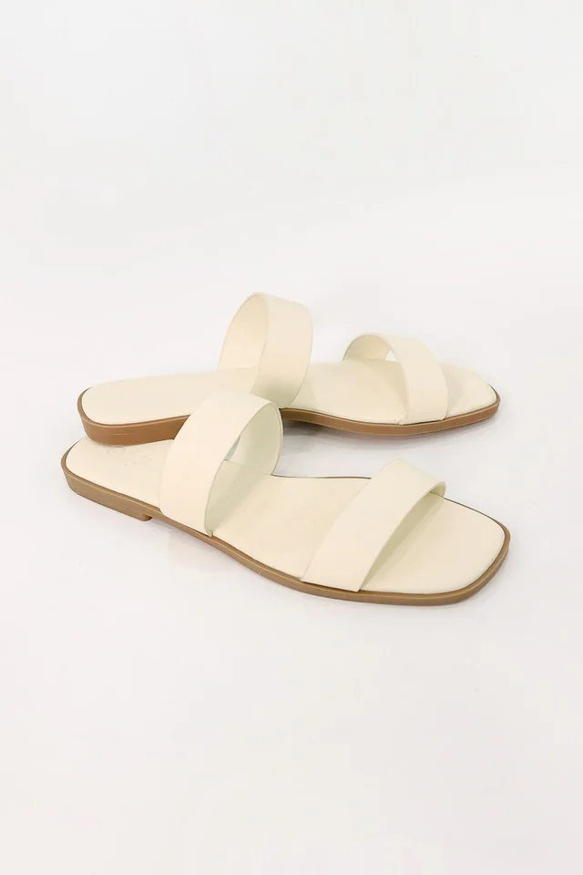 ASHLEIGH DOUBLE STRAP SANDALS (CREAM)