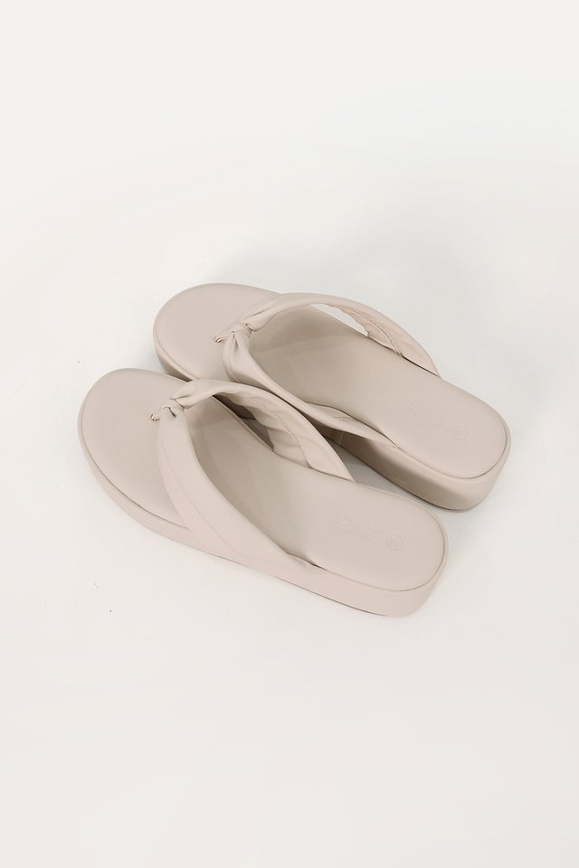 ZIA MARSHMALLOW SLIPPER THONG FLATFORMS (BONE) 