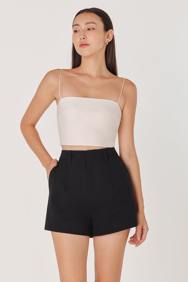 NOVA COTTON THICK HEM SHORTS (BLACK)