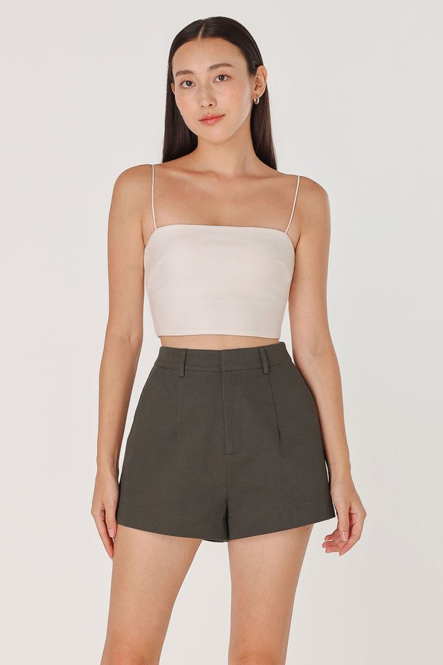 NOVA COTTON THICK HEM SHORTS (OLIVE GREY)