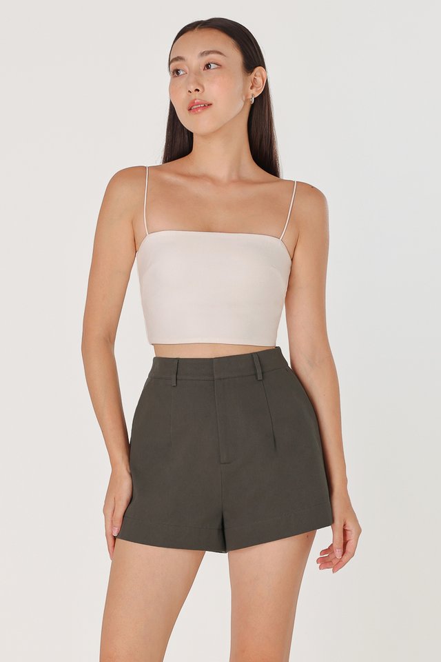 NOVA COTTON THICK HEM SHORTS (OLIVE GREY)