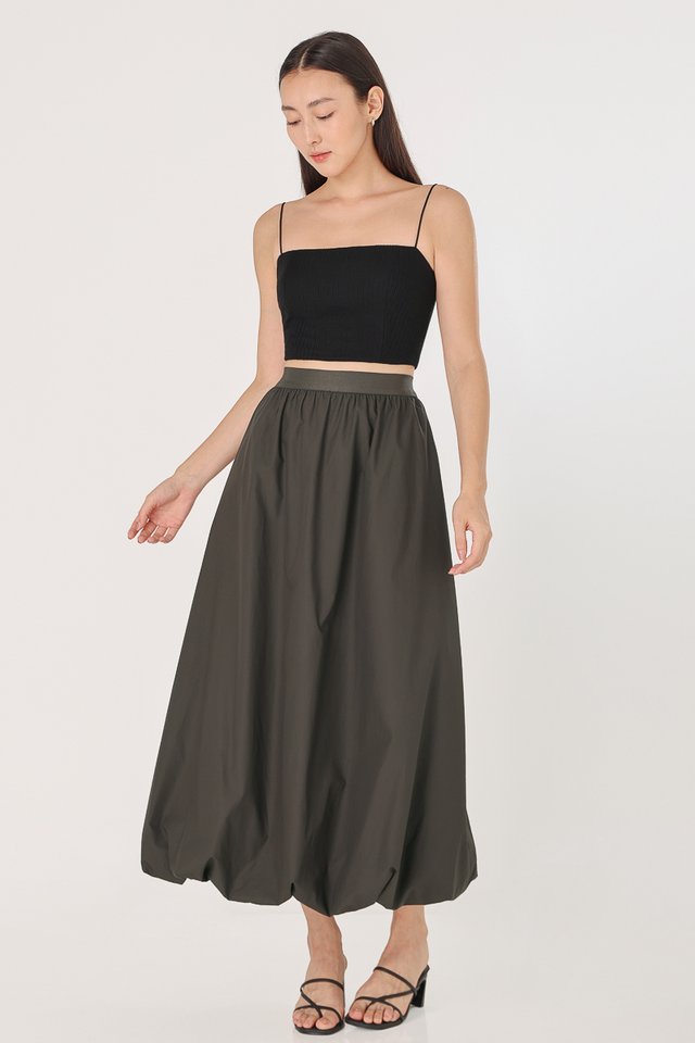 SONIA BUBBLE MAXI SKIRT - REGULAR (OLIVE)