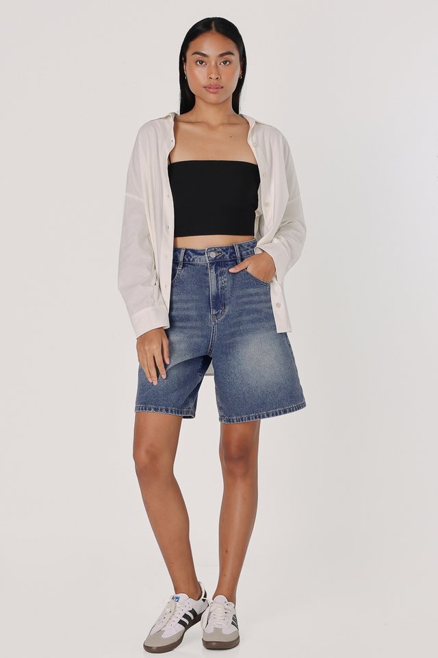 JORDYN WASHED DENIM JORTS (DARK WASHED)