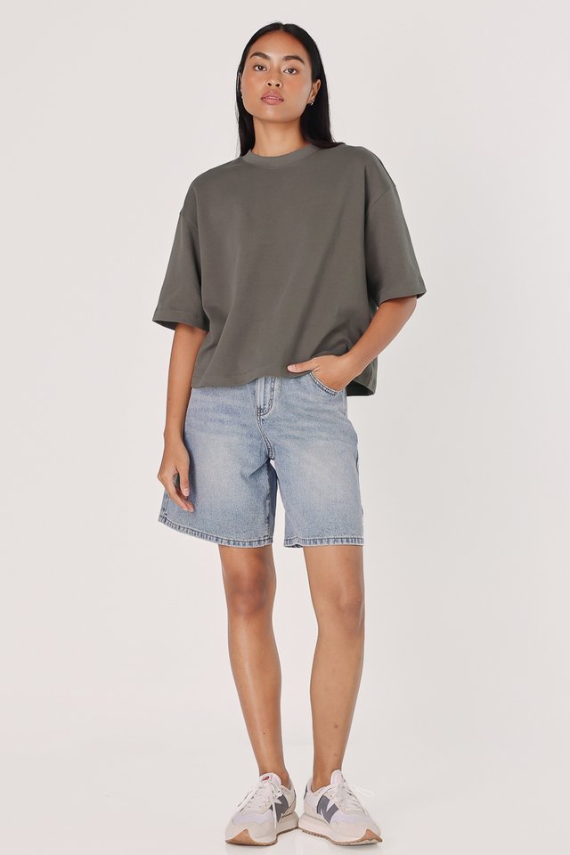 JEVON BOXY TEE (OLIVE BROWN)