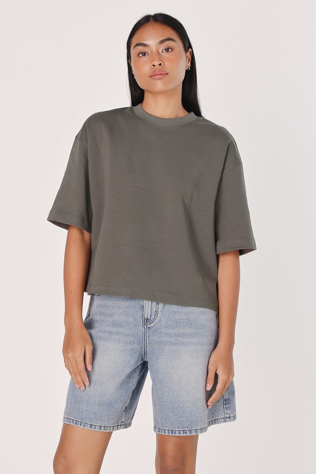 JEVON BOXY TEE (OLIVE BROWN)