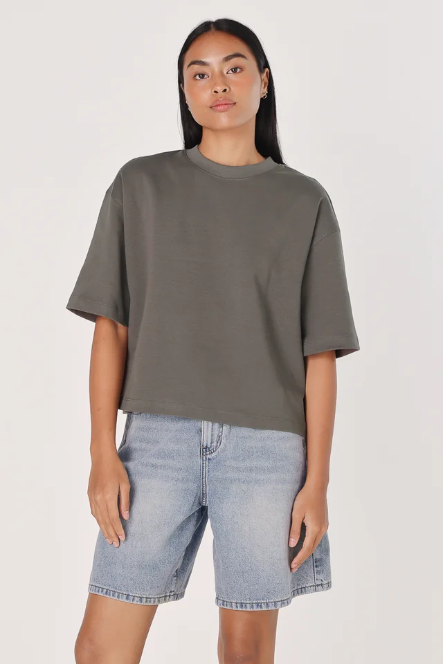 JEVON BOXY TEE (OLIVE BROWN)