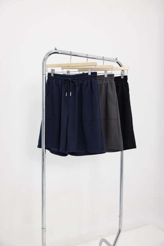 JONAH WAFFLE KNIT POCKET LOUNGE SHORTS (NAVY)