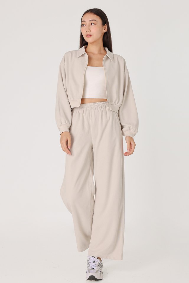 JOSIE WAFFLE KNIT LOUNGE PANTS (OAT)