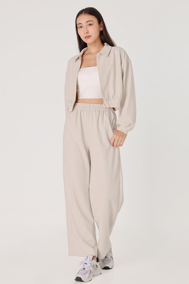 JOSIE WAFFLE KNIT LOUNGE PANTS (OAT)