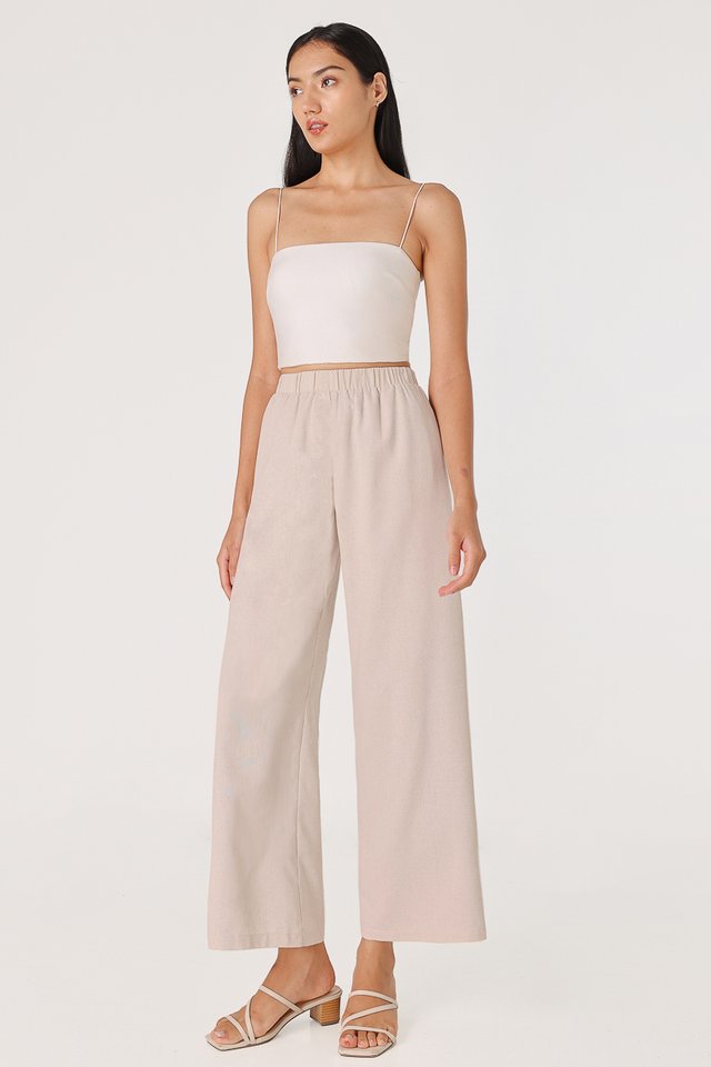 CLARA LINEN EASY STRAIGHT LEG PANTS - REGULAR (NATURAL)