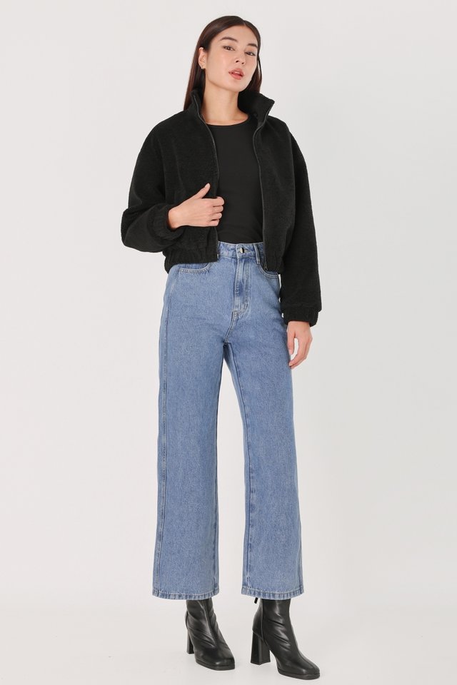 GOOD SIDE PANEL DENIM JEANS - PETITE (DARK WASHED)