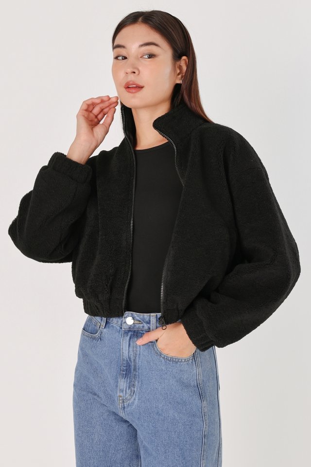 CHARLOT TEDDY FUR JACKET (BLACK)