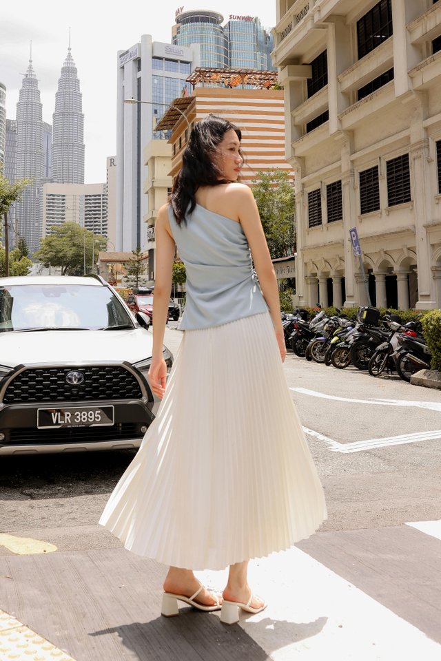 CELESTE PLEATED MAXI SKIRT (WHITE)