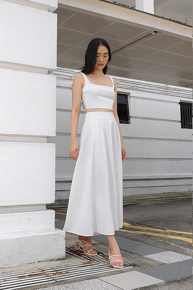 CHERELLE LINEN PANELLED SKIRT SET