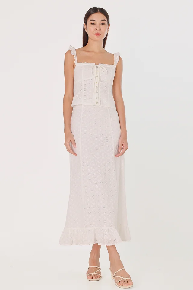 ARIELLA EYELET SKIRT SET