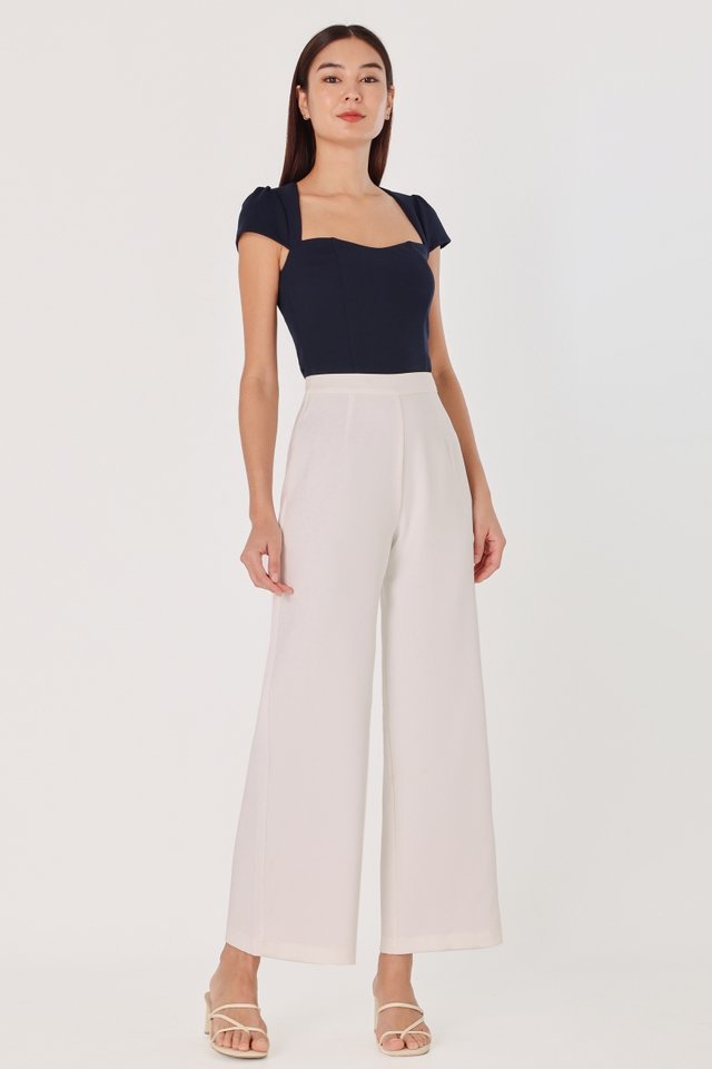 LISA STRAIGHT LEG PANTS - PETITE (WHITE)