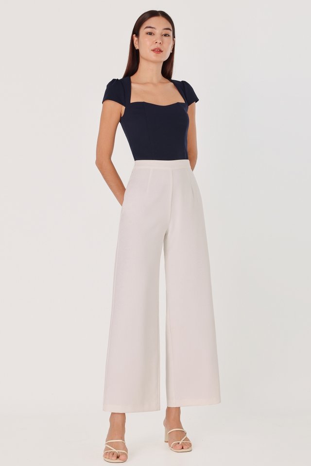 LISA STRAIGHT LEG PANTS - PETITE (WHITE)