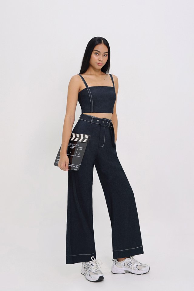 ELEVATE CONTRAST STITCH DENIM PANTS SET