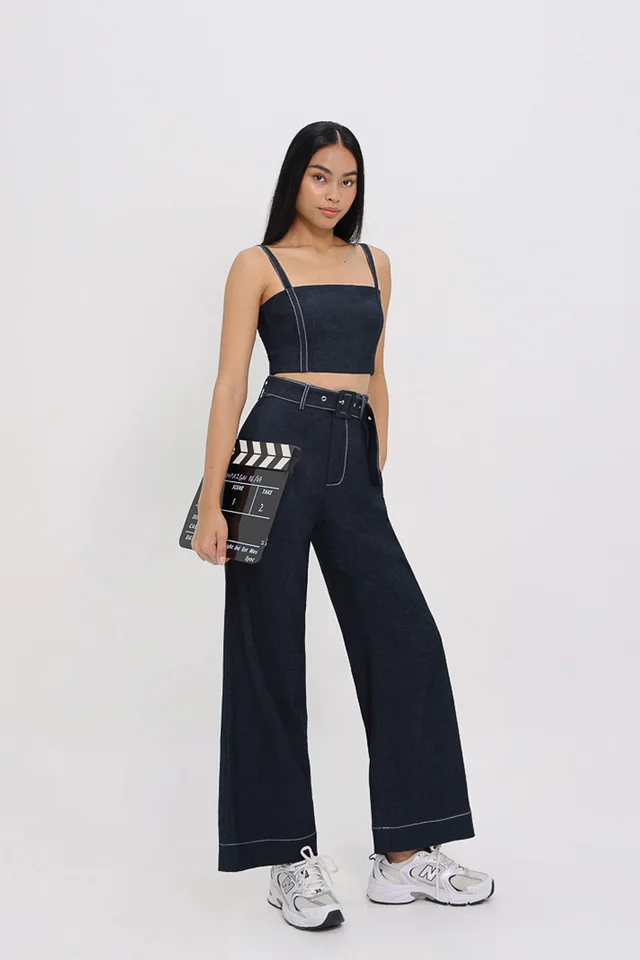 ELEVATE CONTRAST STITCH DENIM PANTS SET