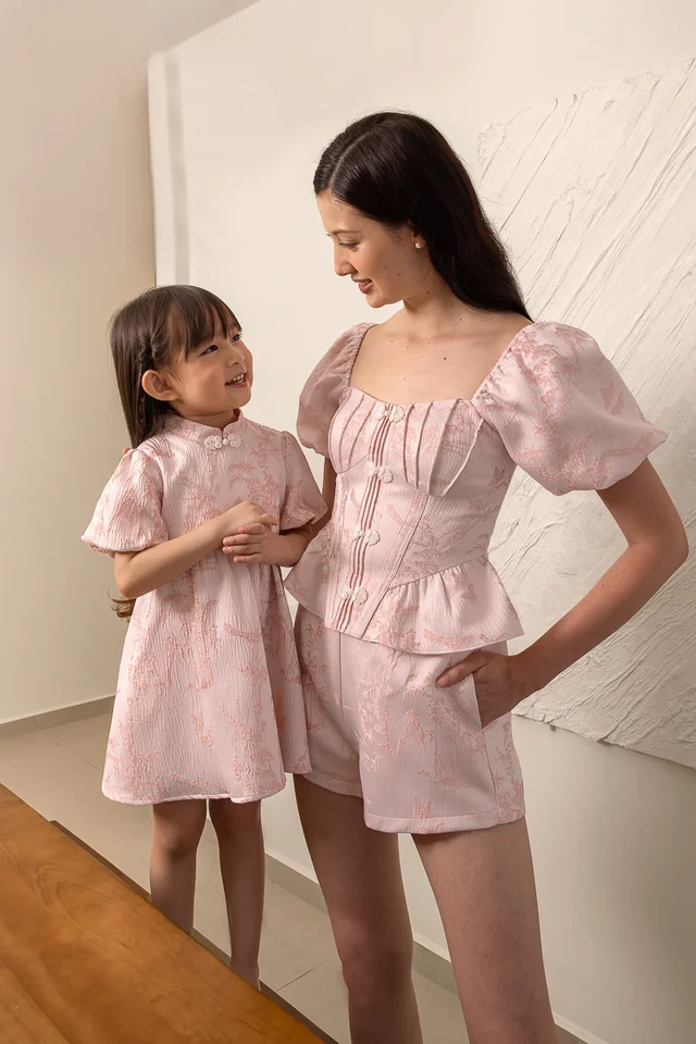 KARINA FLORAL JACQUARD SHORTS SET