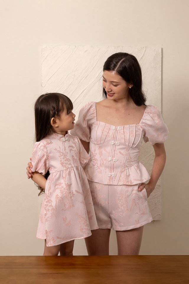 KARINA FLORAL JACQUARD SHORTS SET