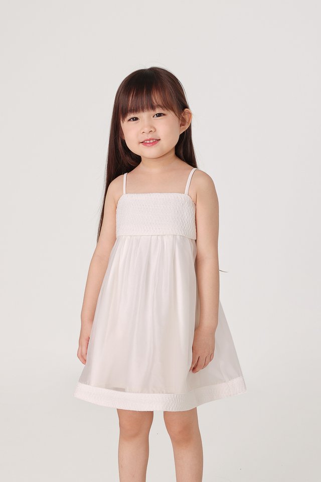 NIKITA CONTRAST TWEED ORGANZA DRESS (WHITE) - MINI GIRL