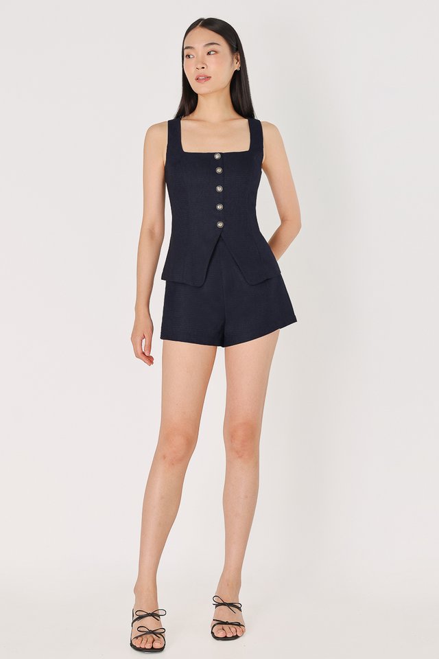 THERESE TWEED BASIC SHORTS (MIDNIGHT BLUE)