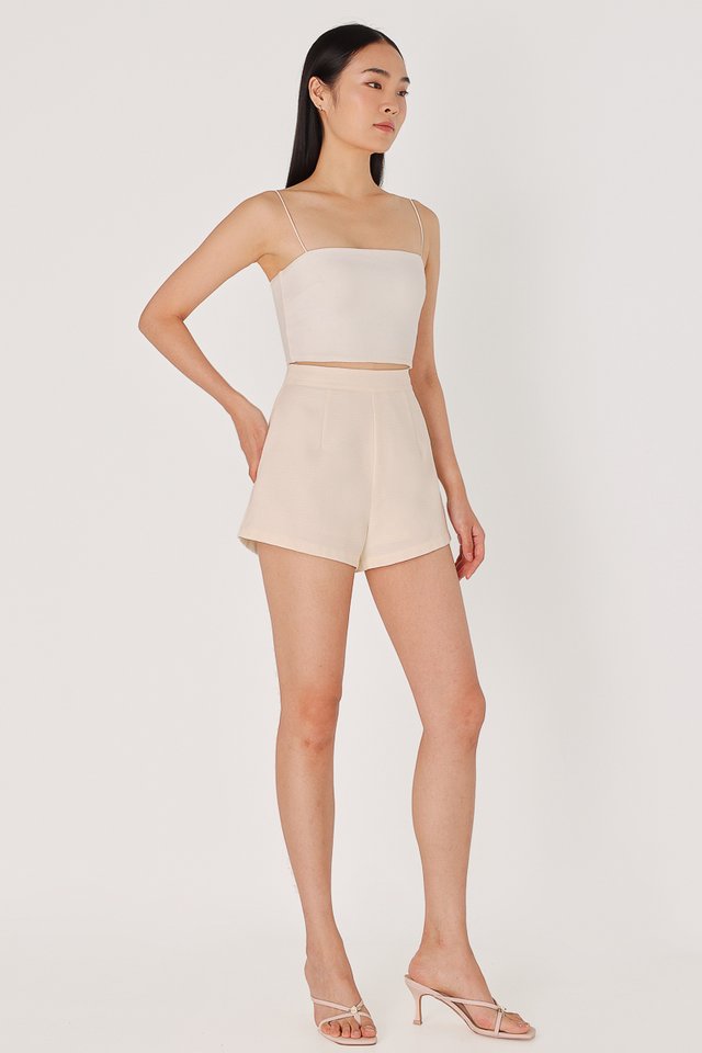 THERESE TWEED BASIC SHORTS (CHAMPAGNE)