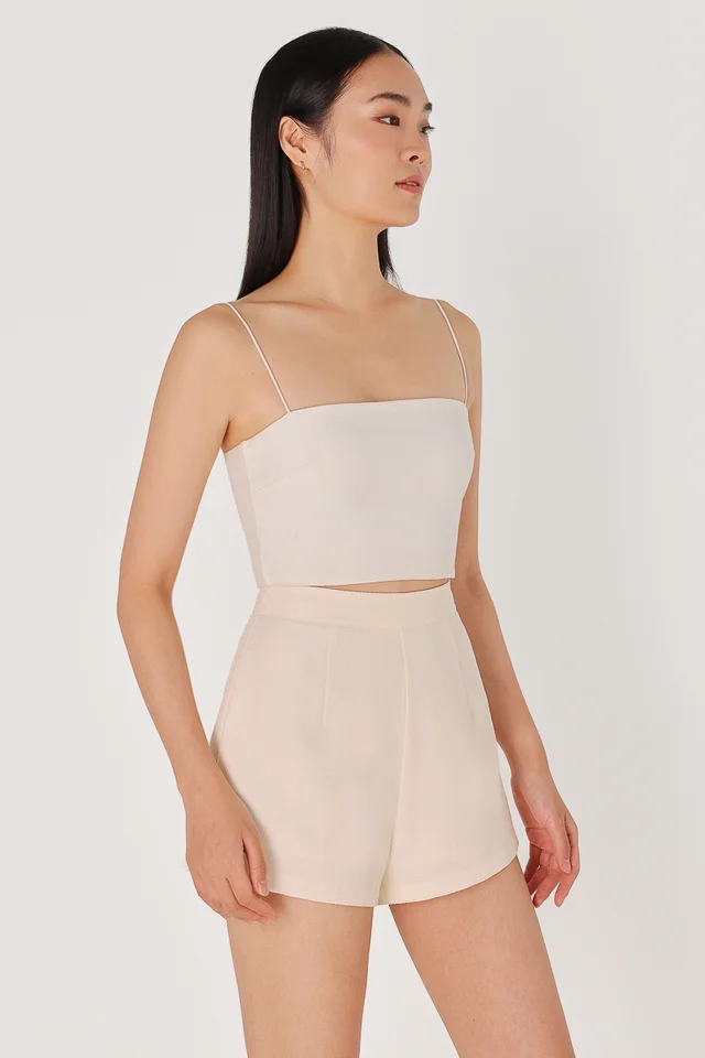 THERESE TWEED BASIC SHORTS (CHAMPAGNE)