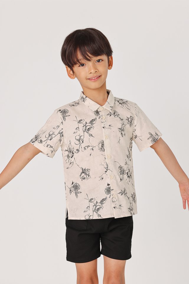 JULIAN FLORAL COLLARED BUTTON SHIRT - MINI BOY