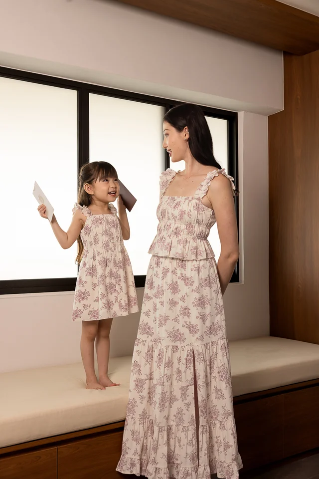 ROXANNE LINEN FLORAL SKIRT SET