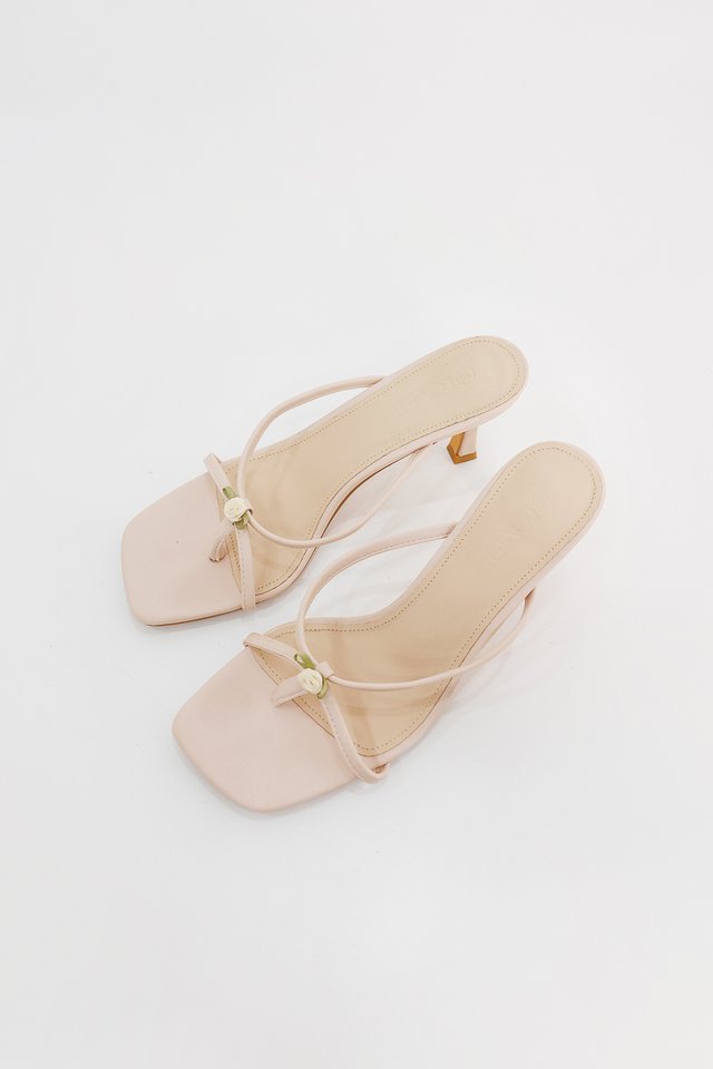 GENEVIEVE ROSE STRAP HEELS (NUDE PINK)