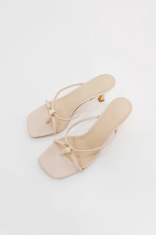 GENEVIEVE ROSE STRAP HEELS (NUDE PINK)