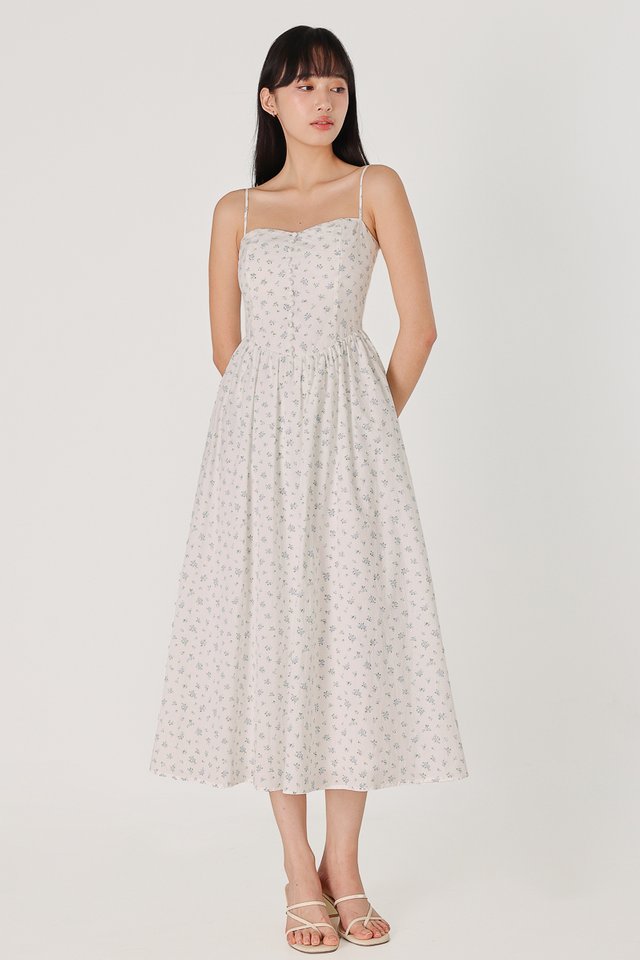 ZOELLA PADDED SWEETHEART CORSET MIDAXI DRESS (FLORAL)