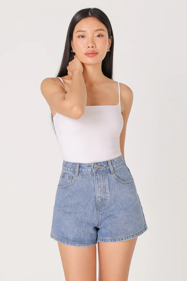 DAY OFF BASIC DENIM SHORTS (DARK WASHED)
